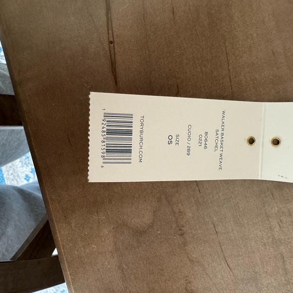 Tory Burch Walker Basket Weave Satchel 14.5” x 10.5” - Picture 2 of 10